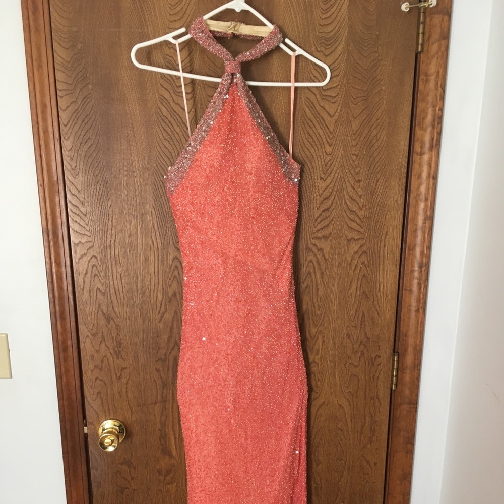 Scala full length beaded gown